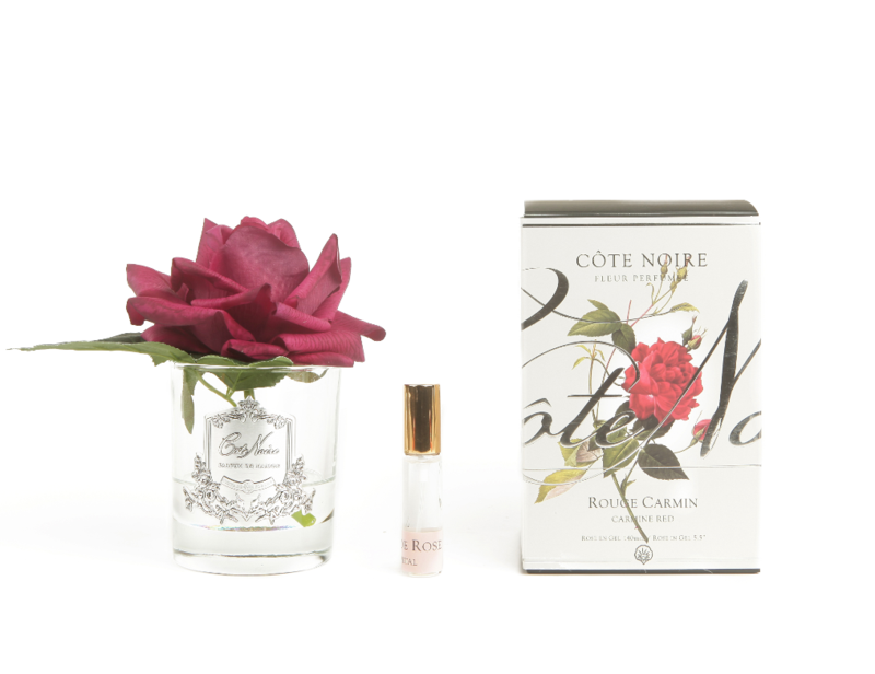 COCOTE NOIRE PERFUMED NATURAL TOUCH SINGLE ROSE - CLEAR - CARMINE RED - GMR04