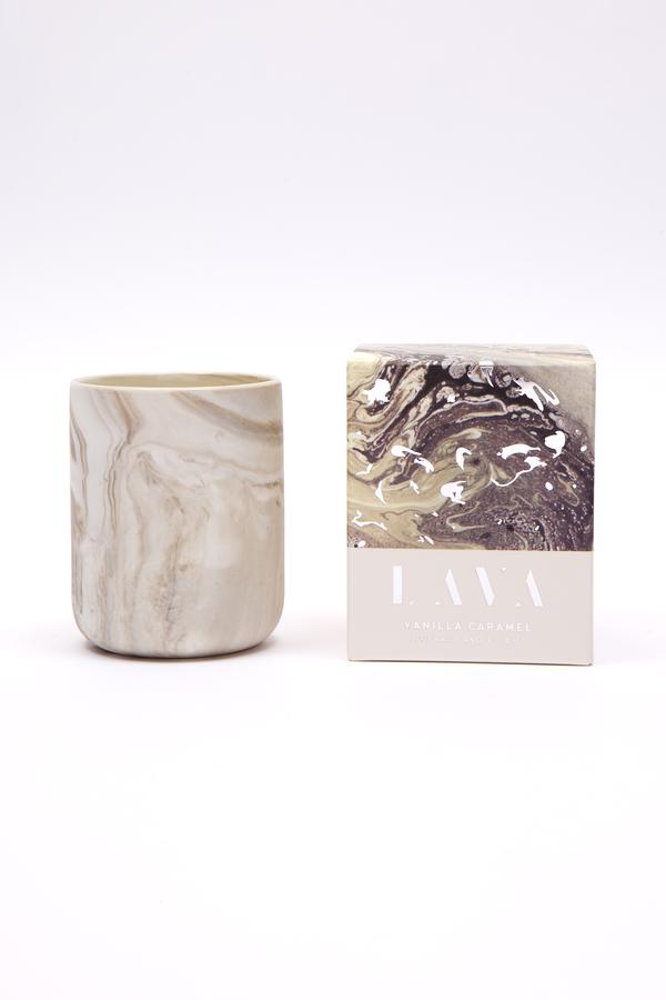 Lava Ceramic Soy Wax Candle - Vanilla Caramel - 4oz SLV04VCxDF