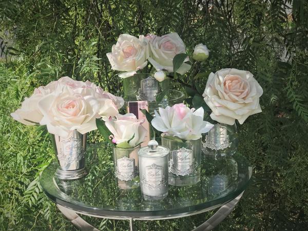 Five Rose Pink Blush Clear Glass with Silver Badge - GMR62