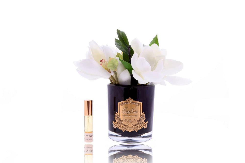 Côte Noire Perfumed Magnolias in Black Glass -Pink - LUVBOX