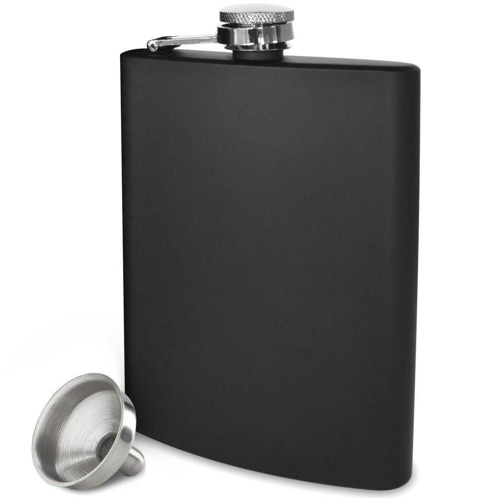 Vidori Premium 150ml Gun Metal, Leakproof, Flask - Highest Food Grade (304) Stainless Steel - Liquor Hip Flasks - . Funnel and Black Gift­ Box Matte Black, 240ml