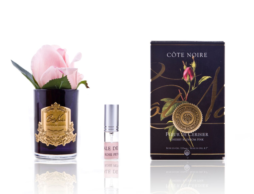 Côte Noire Perfumed Natural Touch Rose Bud in Black - French Pink - Gold Badge - GMRB46